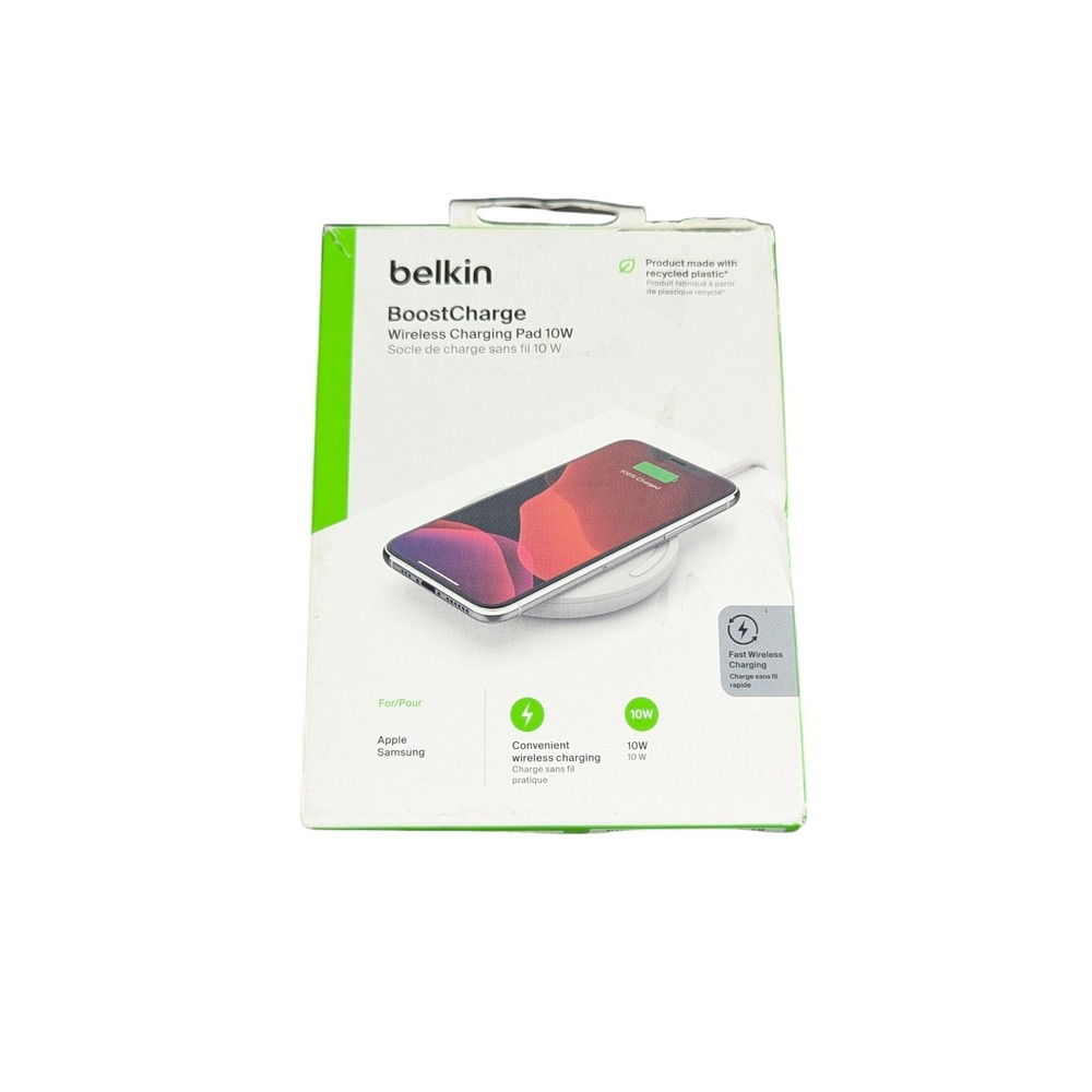 Aa3O Belkin 10W Qi-Certified Quick Charger Pad for‎ SmartPhone - White Open Box